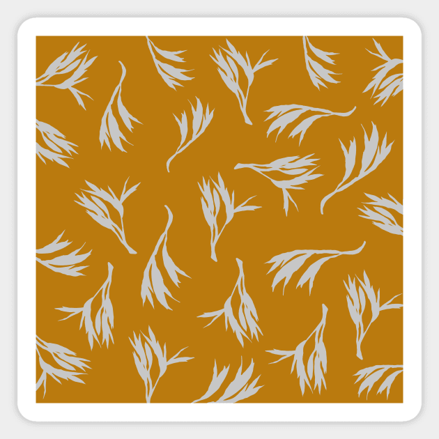 Harakeke Flax seed pods (Ochre and light grey) Sticker by Nellene